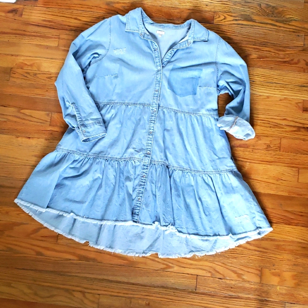 True Craft Plus Size Denim Dress 2x Blue Jean